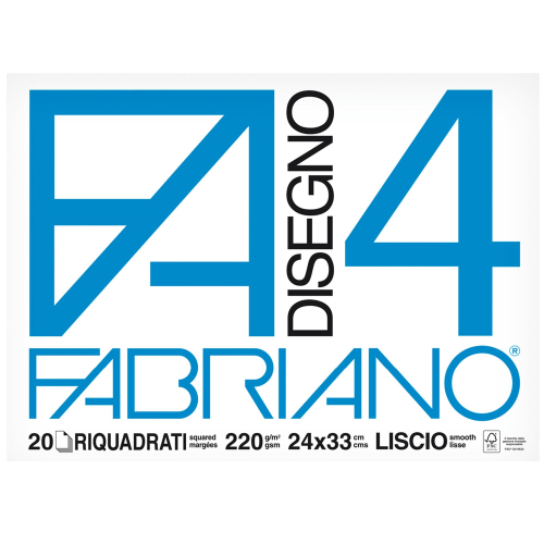 Album F4 - 24 x 33 cm - 20 fogli - 220 gr - liscio squadrato - Fabriano